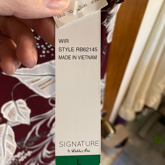 Short sleeve below knee dress in floral print w/front overlay/tie, NWT - Picture 8 of 16